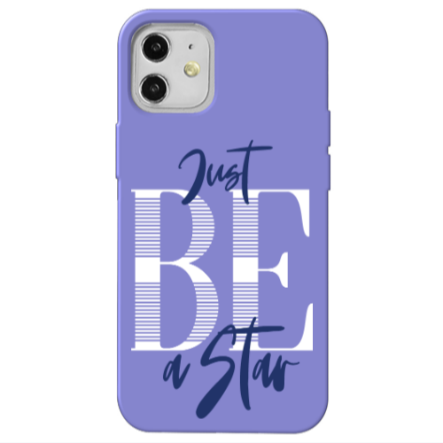 Apple iPhone 12 Just Be a Star Purple Colored Silicone TPU Θήκη