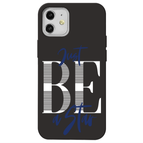 Apple iPhone 12 Just Be a Star Black Colored Silicone TPU Θήκη
