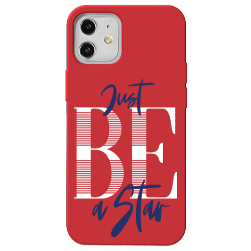Apple iPhone 12 Just Be a Star Red Colored Silicone TPU Θήκη