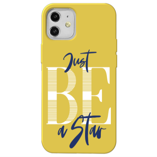 Apple iPhone 12 Just Be a Star Yellow Colored Silicone TPU Θήκη