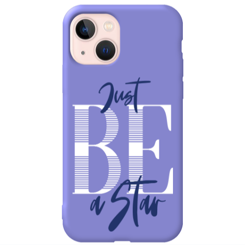 Apple iPhone 13 Just Be a Star Purple Colored Silicone TPU Θήκη