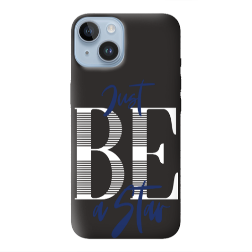Apple iPhone 14  Just Be a Star Black Colored Silicone TPU Θήκη
