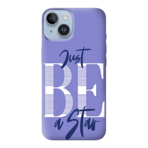 Apple iPhone 14 Plus Just Be a Star Purple Colored Silicone TPU Θήκη