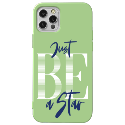 Apple iPhone 12 Pro Just Be a Star Light Green Colored Silicone TPU Θήκη