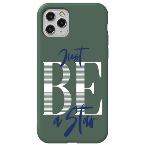 Apple iPhone 11 Pro Max Just Be a Star Dark Green Colored Silicone TPU Θήκη