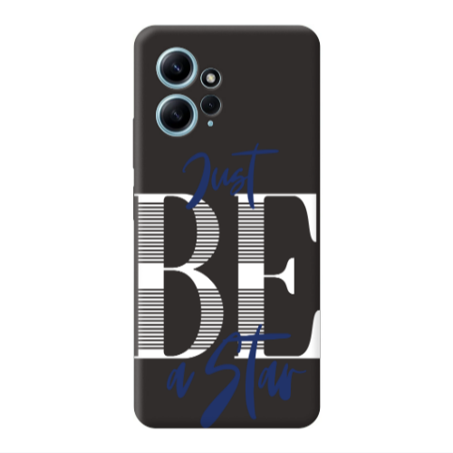 Xiaomi Redmi Note 12 4G Just Be a Star Black Colored Silicone TPU Θήκη