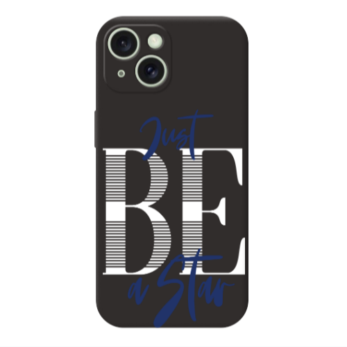 Apple iPhone 15 Just Be a Star Black Colored Silicone TPU Θήκη