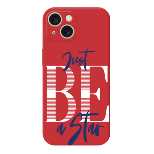 Apple iPhone 15 Just Be a Star Red Colored Silicone TPU Θήκη