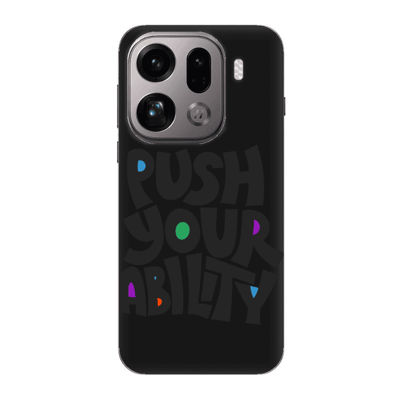 Oppo Find X9 Pro Push Your Ability Black Colored Silicone TPU Θήκη
