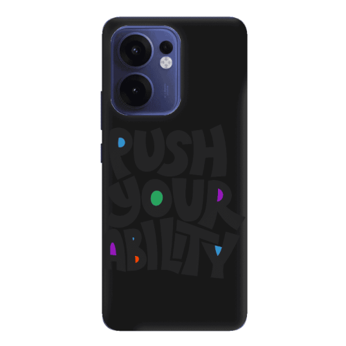 Oppo Reno 13 F Push Your Ability Black Colored Silicone TPU Θήκη