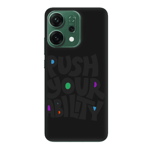 Oppo RENO 14 Push Your Ability Black Colored Silicone TPU Θήκη
