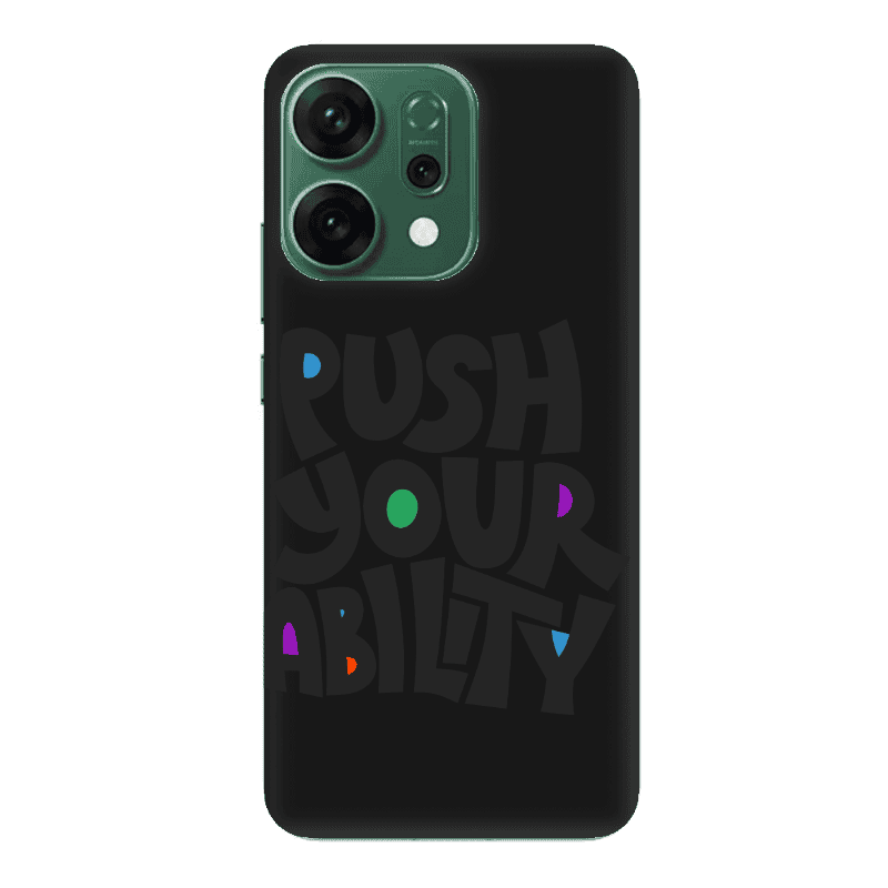Oppo RENO 14 Push Your Ability Black Colored Silicone TPU Θήκη