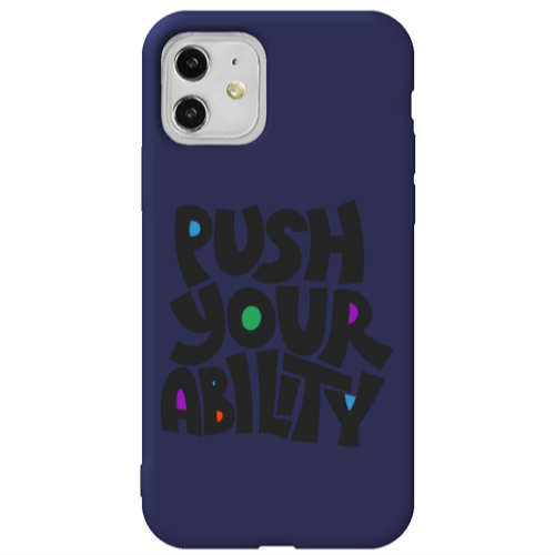 Apple iPhone 11  Push Your Ability Dark blue Colored Silicone TPU Θήκη