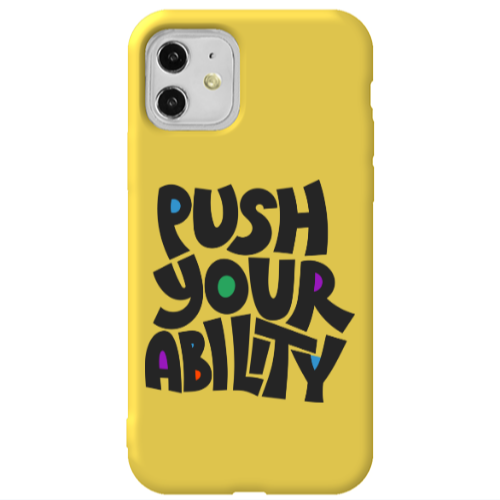 Apple iPhone 11  Push Your Ability Yellow Colored Silicone TPU Θήκη