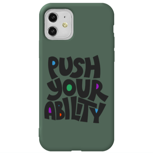 Apple iPhone 11  Push Your Ability Dark Green Colored Silicone TPU Θήκη