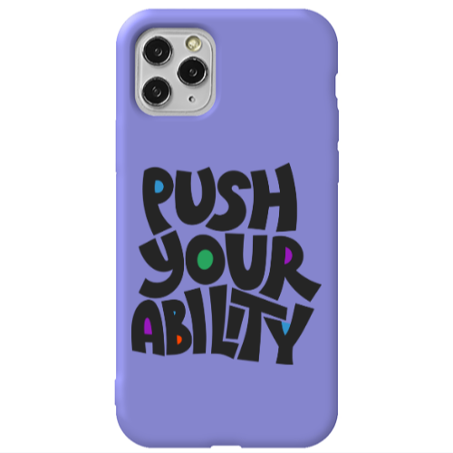 Apple iPhone 11 Pro Push Your Ability Purple Colored Silicone TPU Θήκη