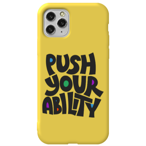 Apple iPhone 11 Pro Push Your Ability Yellow Colored Silicone TPU Θήκη