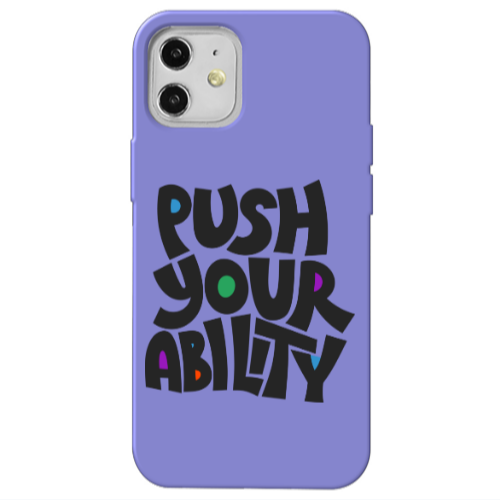 Apple iPhone 12 Push Your Ability Purple Colored Silicone TPU Θήκη