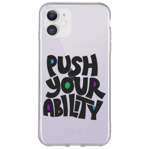 Apple iPhone 12 Push Your Ability Transparent Silicone TPU Θήκη