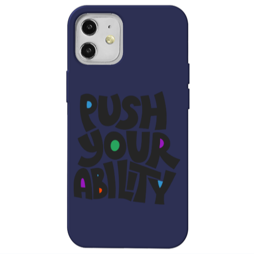 Apple iPhone 12 Push Your Ability Dark blue Colored Silicone TPU Θήκη