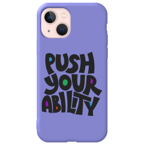 Apple iPhone 13 Push Your Ability Purple Colored Silicone TPU Θήκη