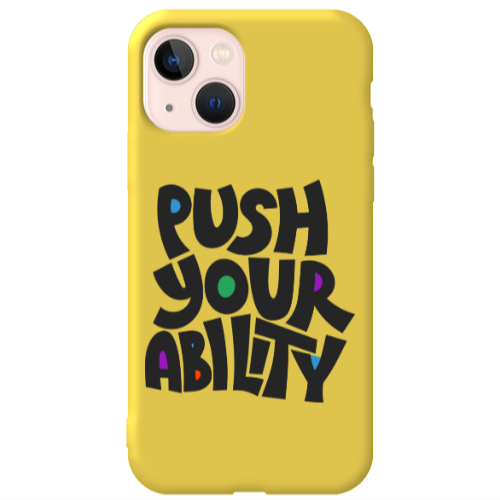 Apple iPhone 13 Push Your Ability Yellow Colored Silicone TPU Θήκη