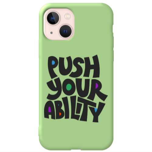 Apple iPhone 13 Push Your Ability Light Green Colored Silicone TPU Θήκη