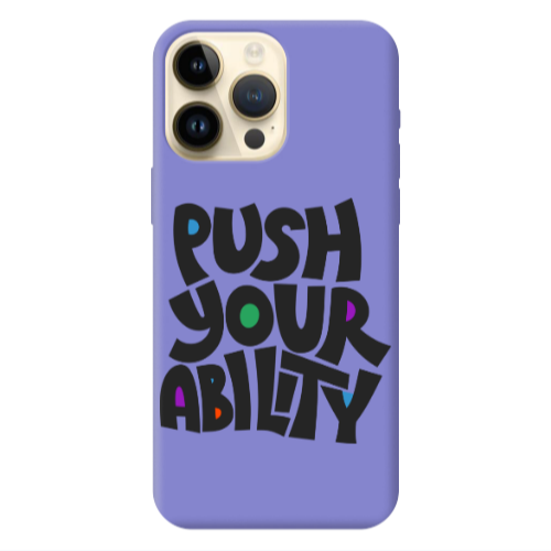 Apple iPhone 13 Pro Max Push Your Ability Purple Colored Silicone TPU Θήκη