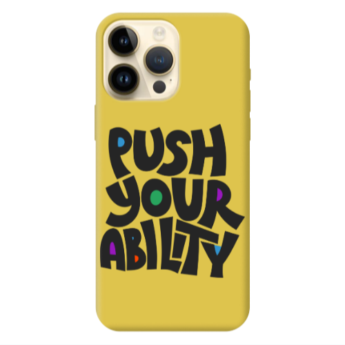 Apple iPhone 13 Pro Max Push Your Ability Yellow Colored Silicone TPU Θήκη