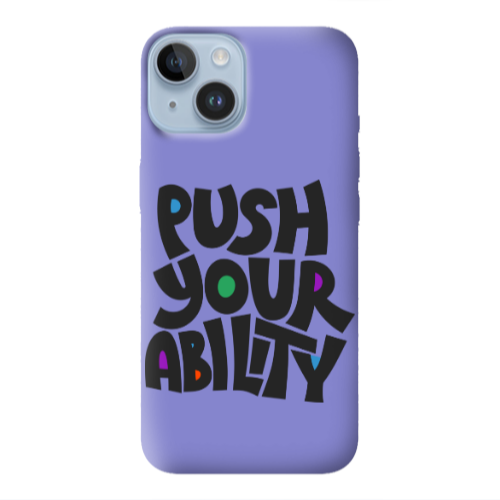 Apple iPhone 14  Push Your Ability Purple Colored Silicone TPU Θήκη