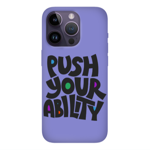 Apple iPhone 14 Pro  Push Your Ability Purple Colored Silicone TPU Θήκη