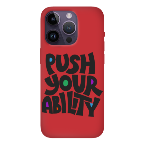 Apple iPhone 14 Pro  Push Your Ability Red Colored Silicone TPU Θήκη