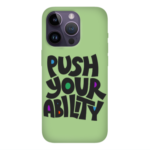 Apple iPhone 14 Pro Max Push Your Ability Light Green Colored Silicone TPU Θήκη