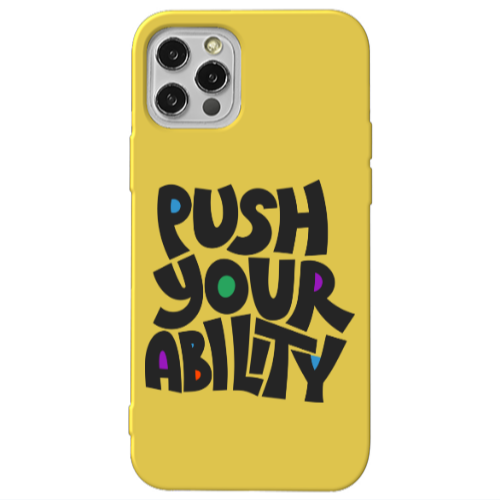 Apple iPhone 13 Pro Push Your Ability Yellow Colored Silicone TPU Θήκη