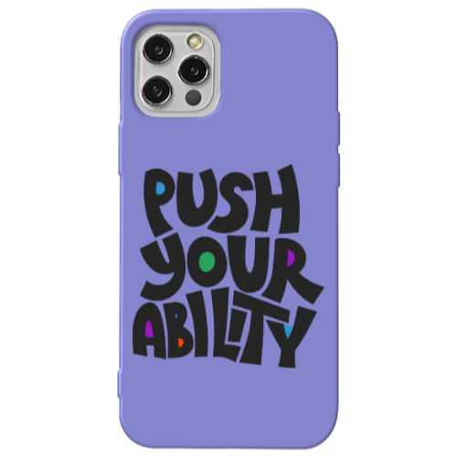 Apple iPhone 12 Pro Push Your Ability Purple Colored Silicone TPU Θήκη