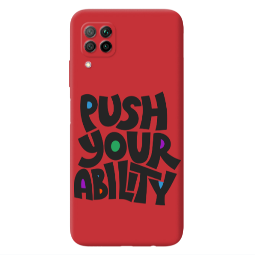 Huawei P40 Lite Push Your Ability Red Colored Silicone TPU Θήκη