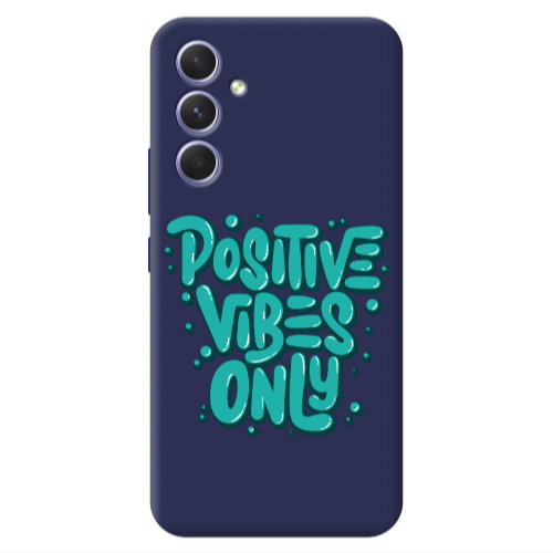 Samsung A56 Positive Vibes Only Dark blue Colored Silicone TPU Θήκη