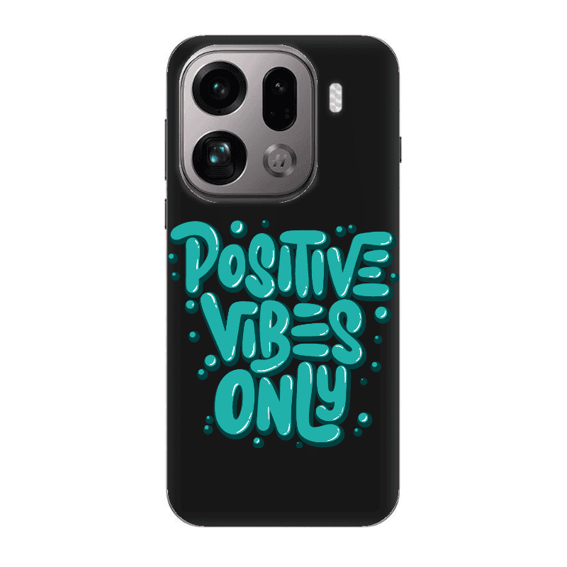 Oppo Find X9 Pro Positive Vibes Only Black Colored Silicone TPU Θήκη