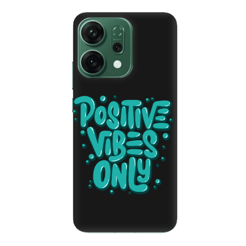 Oppo RENO 14 Positive Vibes Only Black Colored Silicone TPU Θήκη