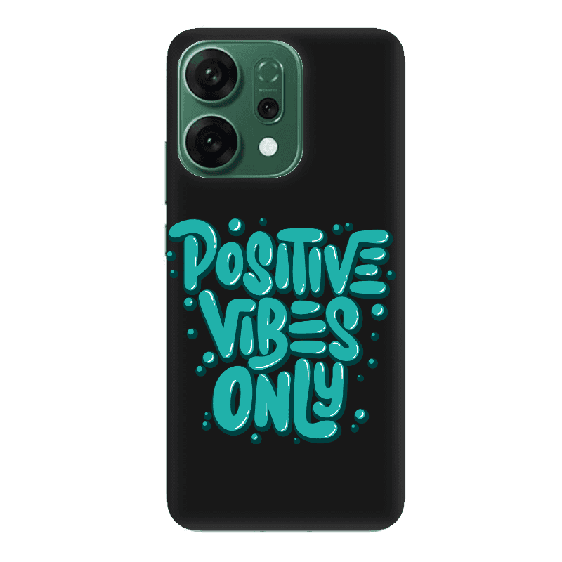 Oppo RENO 14 Positive Vibes Only Black Colored Silicone TPU Θήκη