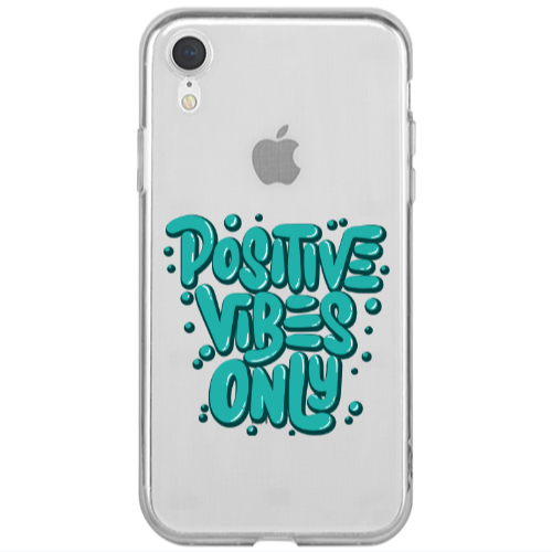 Apple iPhone Xr Positive Vibes Only Transparent Silicone TPU Θήκη