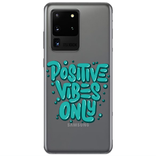 Samsung S20 Ultra Positive Vibes Only Transparent Silicone TPU Θήκη