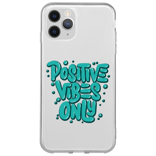 Apple iPhone 13 Pro Positive Vibes Only Transparent Silicone TPU Θήκη
