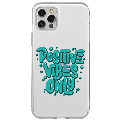 Apple iPhone 12 Pro Positive Vibes Only Transparent Silicone TPU Θήκη