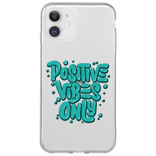 Apple iPhone 12 Mini Positive Vibes Only Transparent Silicone TPU Θήκη