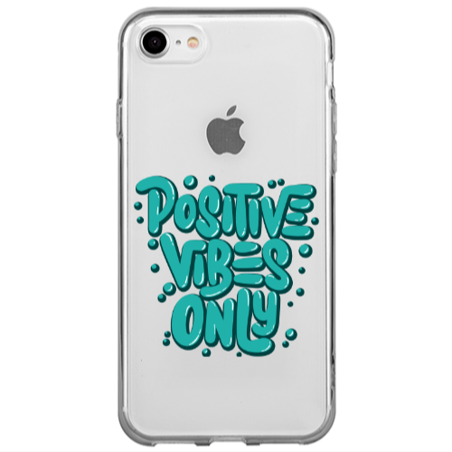 Apple iPhone SE 2020 Positive Vibes Only Transparent Silicone TPU Θήκη
