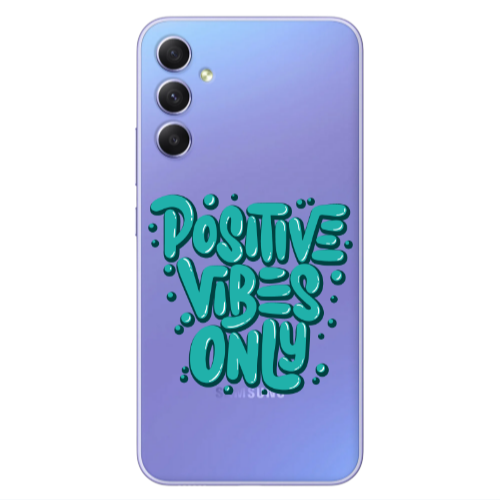 Samsung A34 Positive Vibes Only Transparent Silicone TPU Θήκη