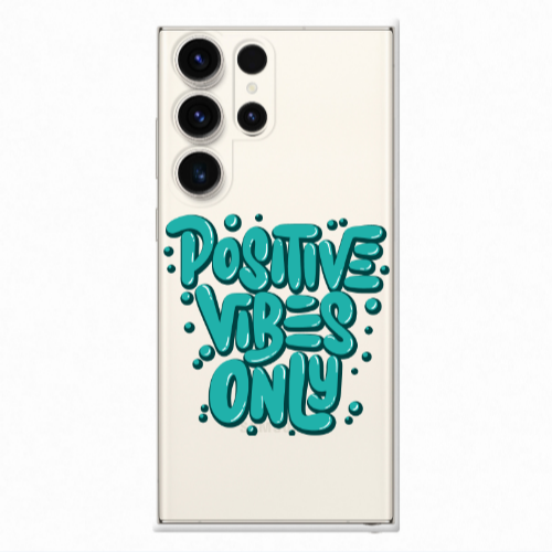 Samsung S23 Ultra Positive Vibes Only Transparent Silicone TPU Θήκη