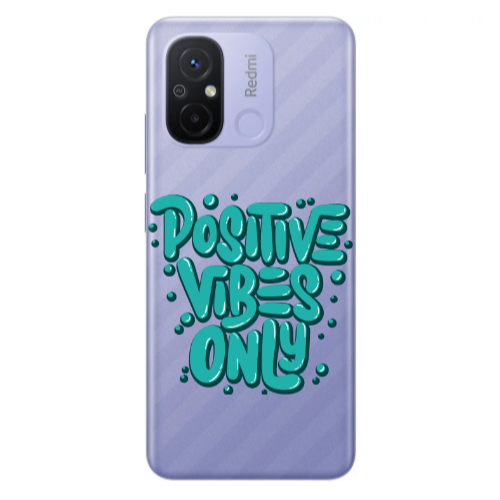 Xiaomi Redmi 12C Positive Vibes Only Transparent Silicone TPU Θήκη