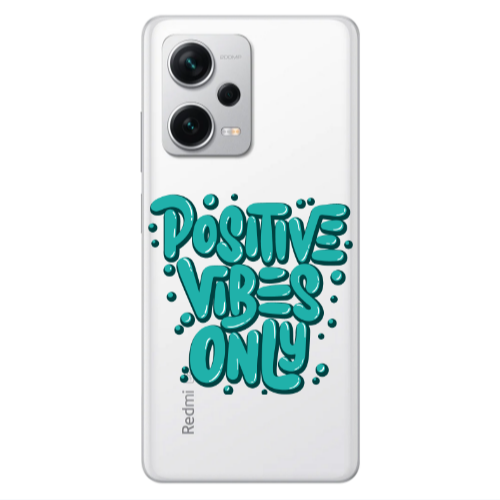 Xiaomi Redmi Note 12 5G Positive Vibes Only Transparent Silicone TPU Θήκη